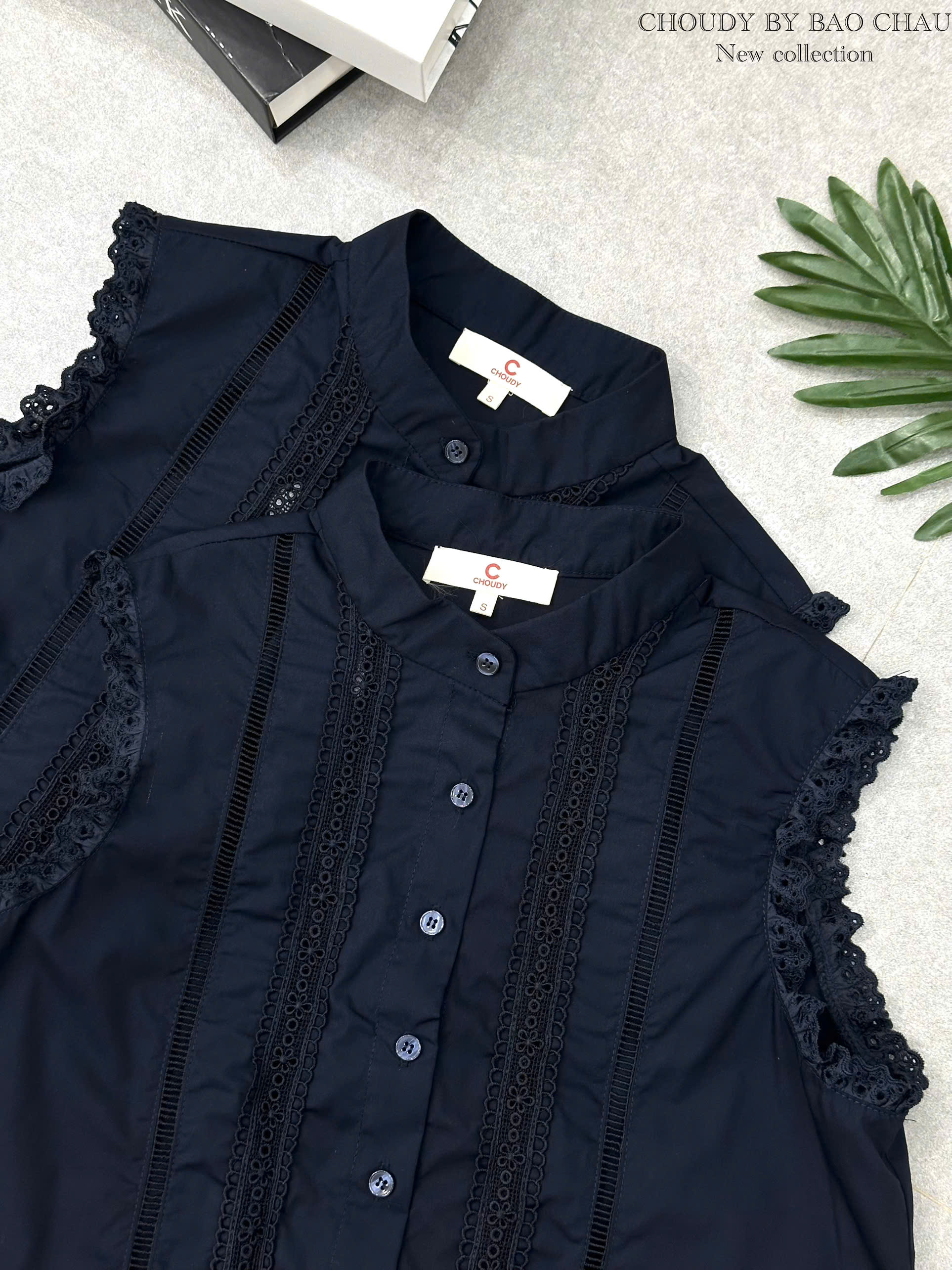 SALE U345 ÁO KIỂU XANH NAVY_thumbnail_1