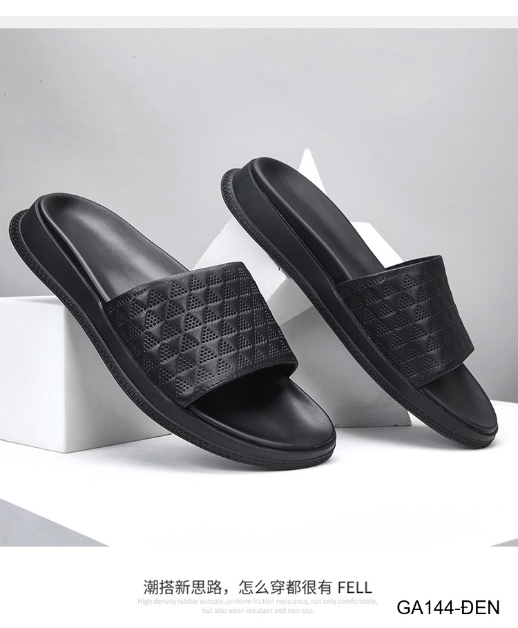 GA144 - Dép nam da thật đế cao su thoáng khí, kiểu dáng thời trang dễ phối đồ màu đen_thumbnail_9