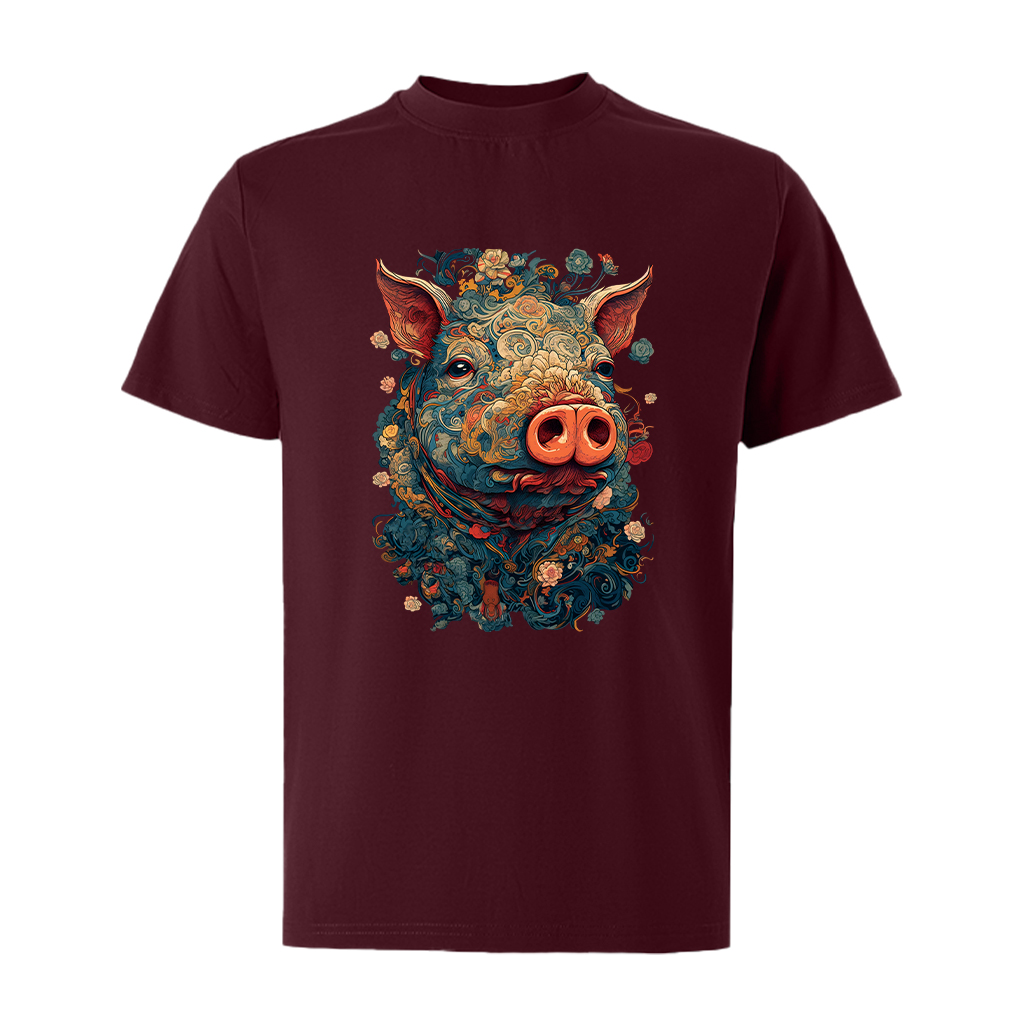 Áo thun nam form rộng 12 con giáp tuổi Hợi ( tuổi heo)ATD488 Miucho Iconic cotton cổ tròn in graphic_thumbnail_17