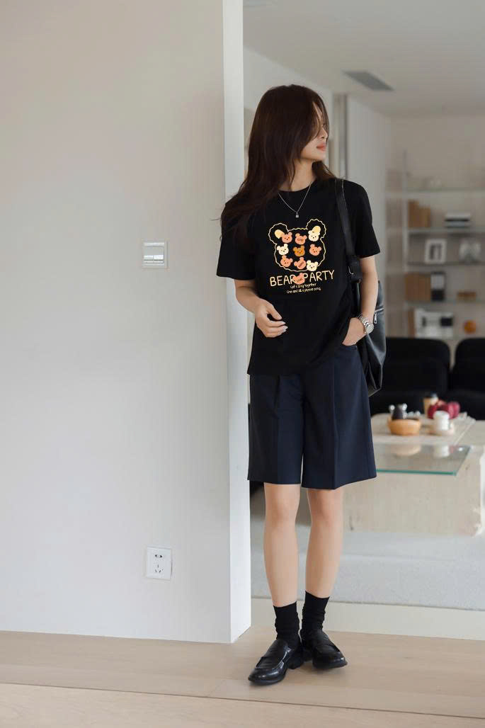 Áo thun nữ form vừa regular ARD2286 Miucho vải cotton co giãn thoáng mát cổ tròn in mix_thumbnail_2