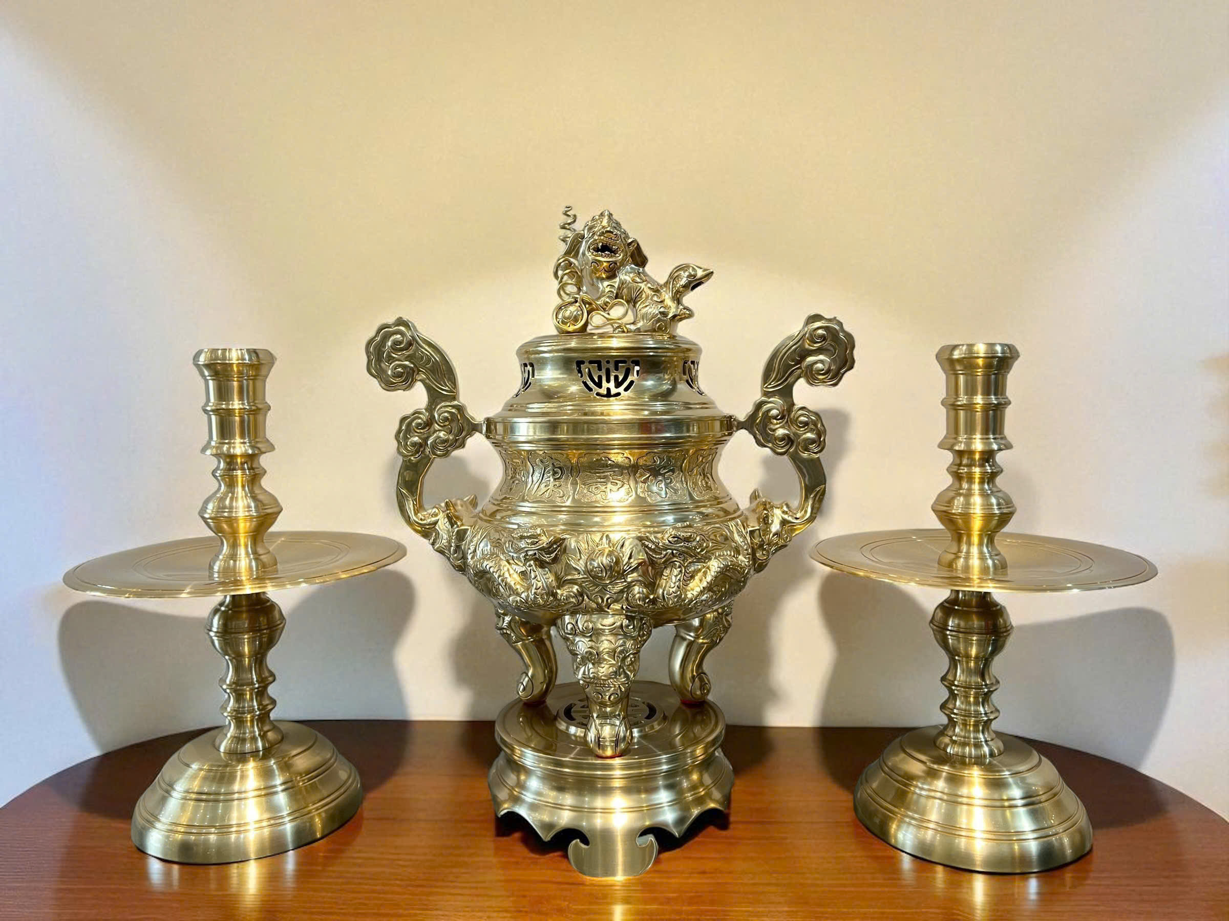 Bộ ngũ sự rồng cao 50cm đồng vàng cát tút _thumbnail_0