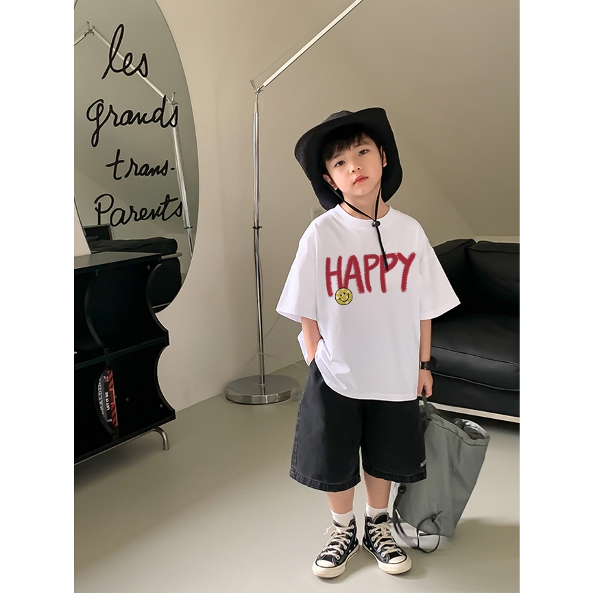 Áo thun cho bé trai bé gái form rộng thoáng mát chất cotton AED942 Miucho Kid in mix_thumbnail_3