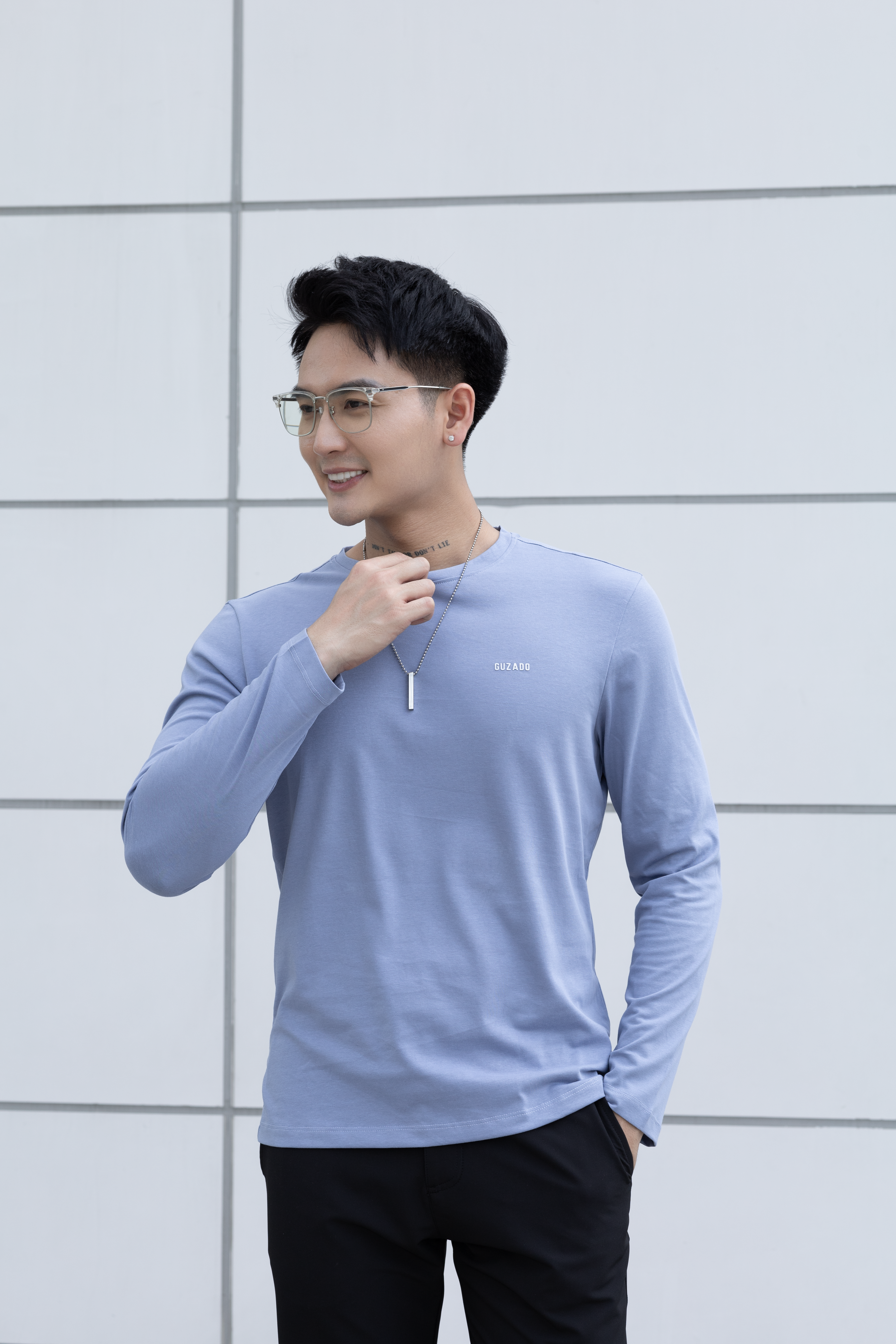 Áo Dài Tay GUZADO Cotton CVC GDT03_thumbnail_3