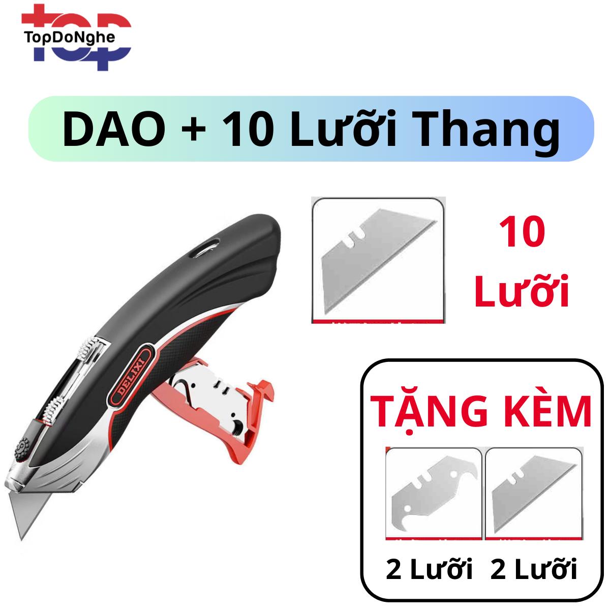 Dao rọc cắt giấy trổ 2 lưỡi khung kim loại thương hiệu DELIXI_thumbnail_2