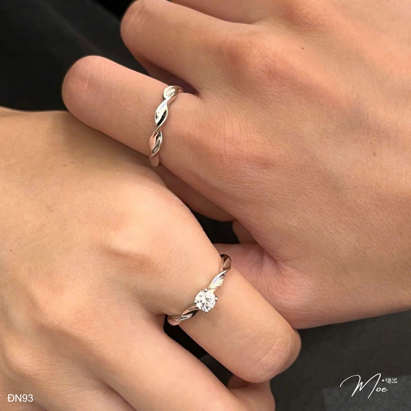 ĐN93 - Nhẫn đôi vặn xoắn vĩnh cửu hạnh phúc (freesize)