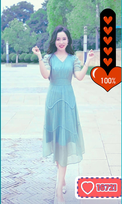 16721-Đầm voan  xanh mint tà sóng cách điệu (voan tơ bọt, lót)_thumbnail_0