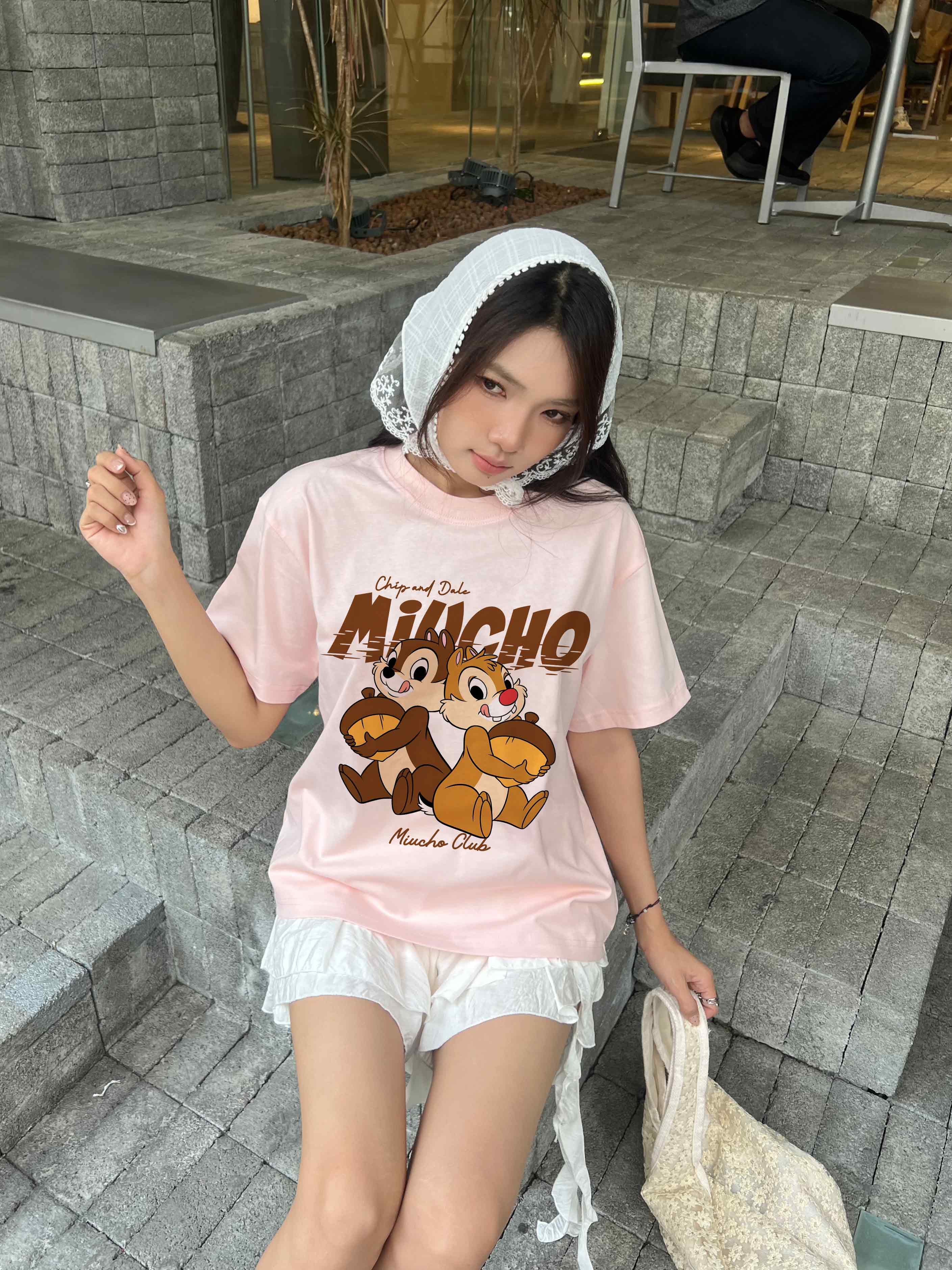 Áo phông form boxy in hoạt hình dễ thương 2355 Miucho Club cổ tròn vải cotton 2 chiều cao cấp in mix_thumbnail_5