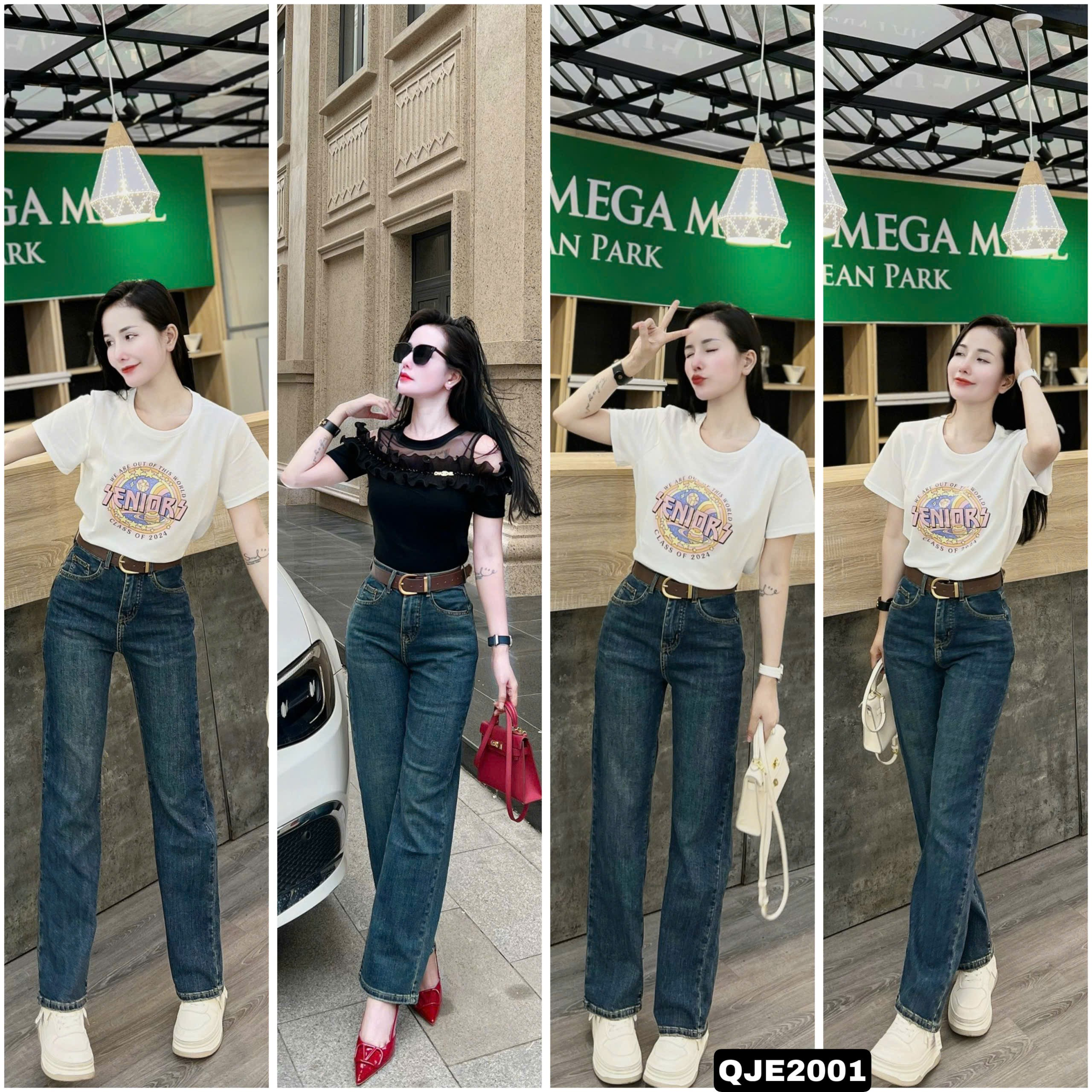 Quần Jean Suông Tặng Kèm Đai