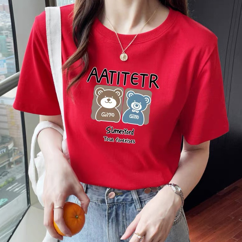 [Form Rộng] Áo phông nữ in hình Gấu AATITETR - LOZA CT6422_thumbnail_5