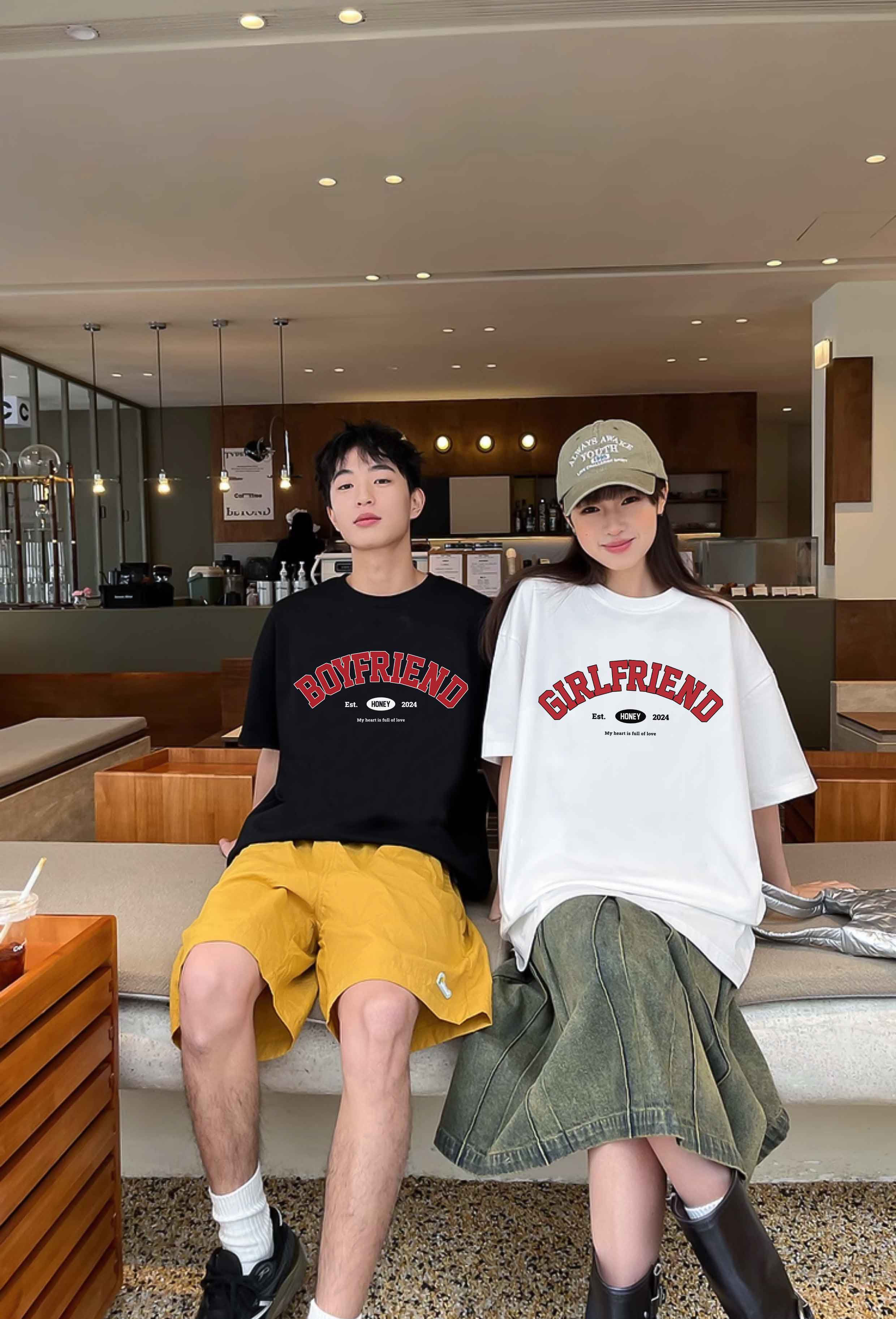 Áo thun cặp nam nữ đôi BOY GIRL form rộng vải cotton co giãn thoáng mát ATD1651 Miucho in mix_thumbnail_2