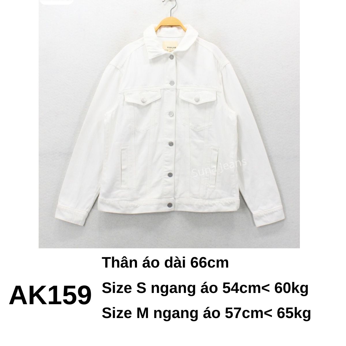 AK159- Áo khoác jeans - trắng