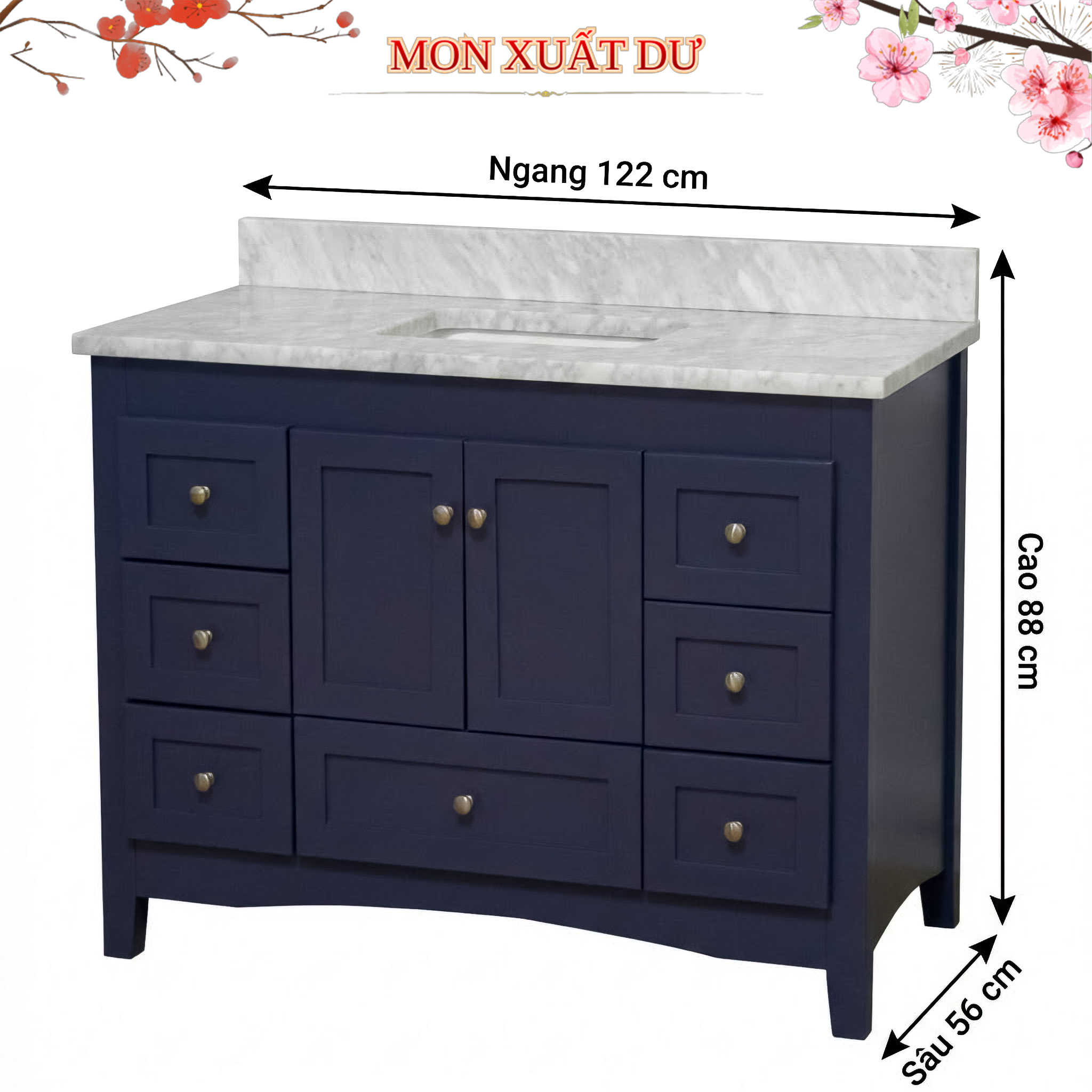 TỦ LAVABO 48 INCH ABBEY BY KBC MÀU XANH NAVY