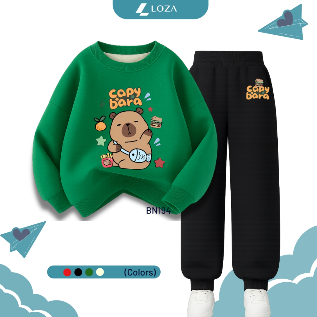 Set đồ nỉ cho bé trai, bé gái in hình Capbara - Loza Kids BI194_thumbnail_2