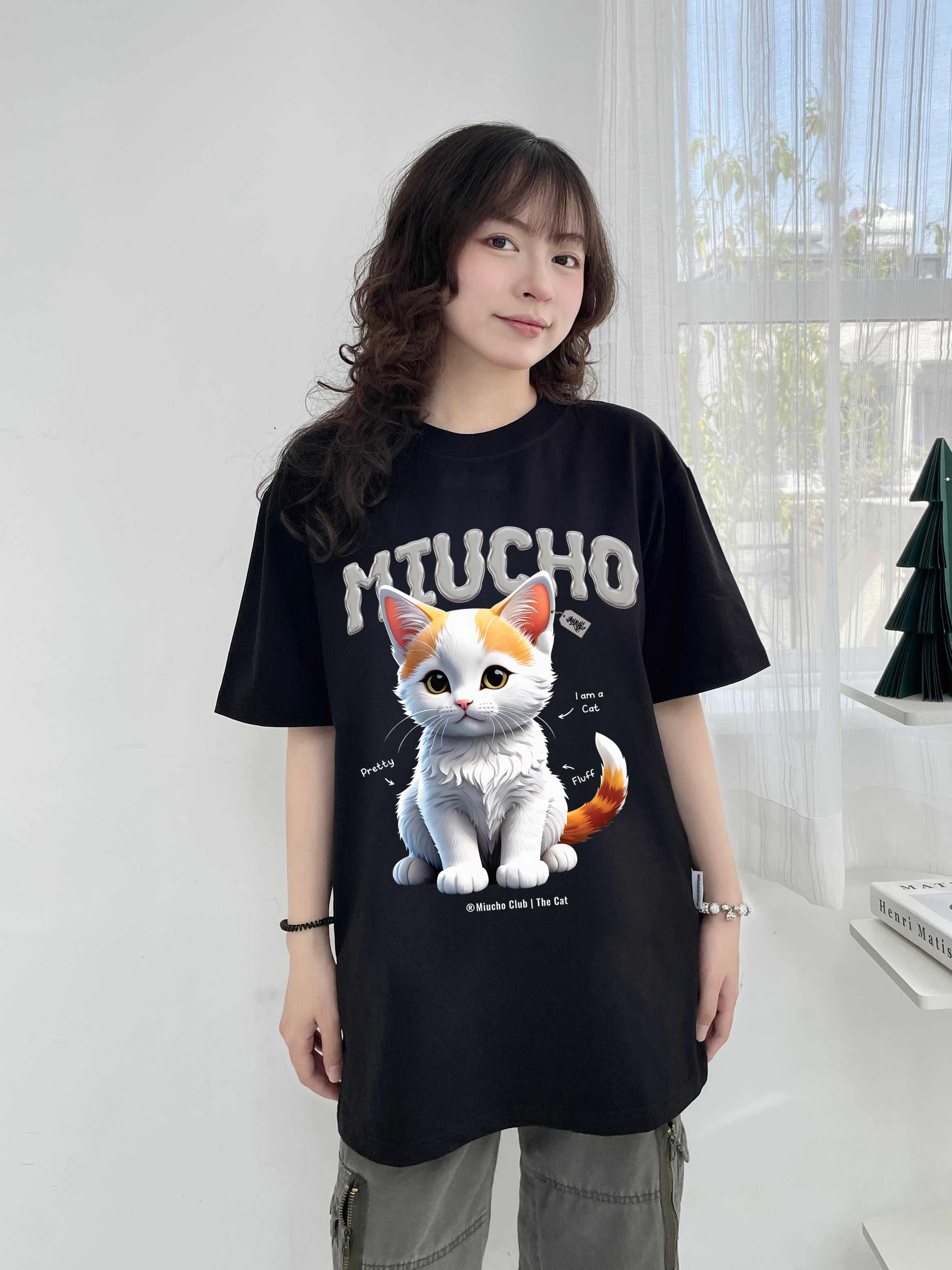 Áo thun form rộng 12 con giáp tuổi Mão ATD1244 Miucho tay ngắn cổ tròn in mix_thumbnail_2