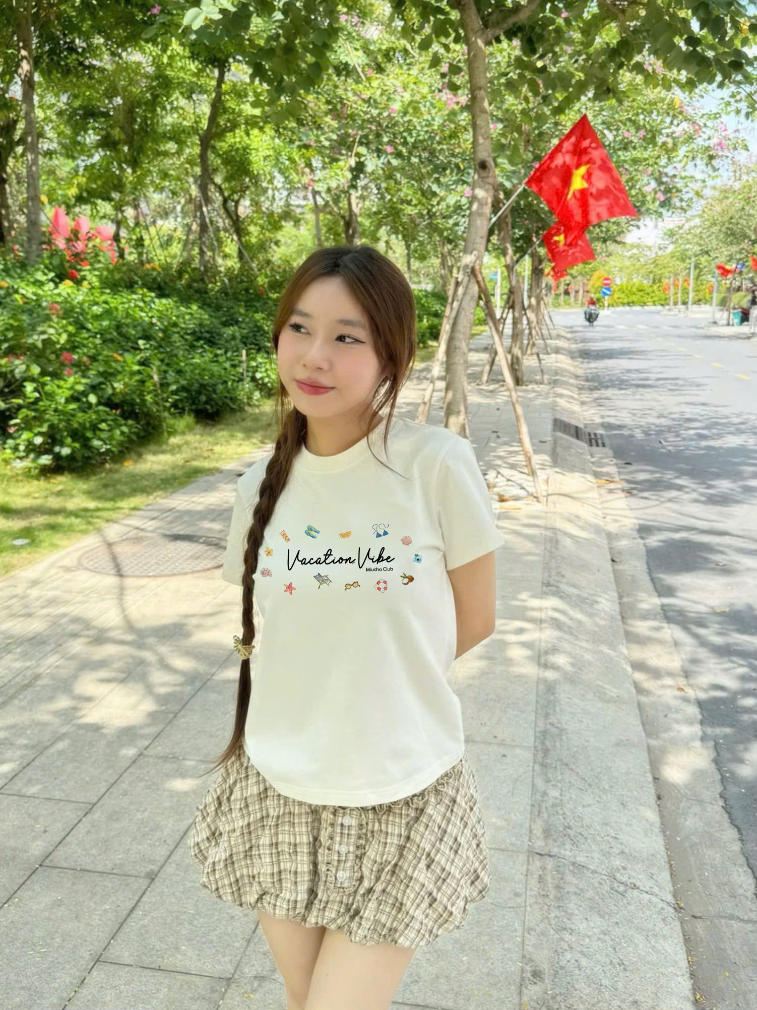 Áo baby tee ôm body hè biển 2194 Miucho cổ tròn vải cotton 4c thoáng mát in mix_thumbnail_4