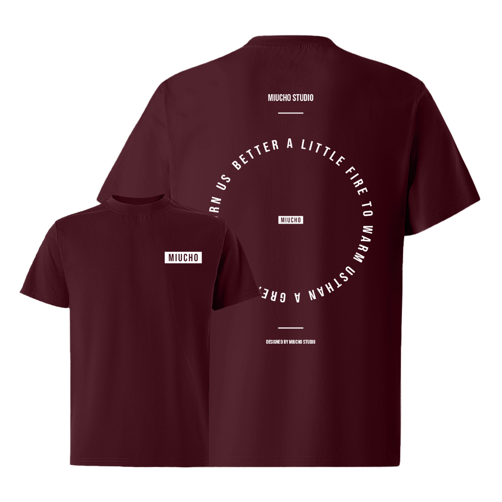 Áo thun nam form rộng nhiều màu ATD1388 Miucho Iconic vải cotton thoáng mát cổ tròn in typography