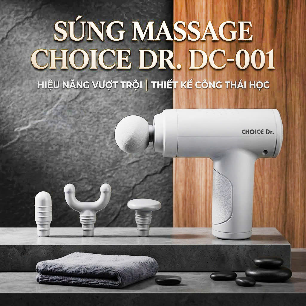 Súng Massage Choice.Dr DC-001 Với 4 Đầu Massage_thumbnail_4
