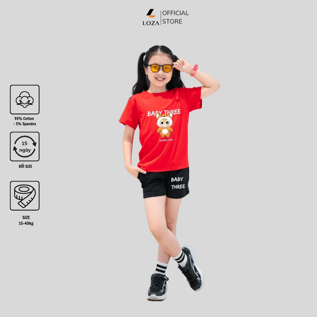 Bộ đồ bé gái in hình 'Baby three V3' - Loza Kids BD010_thumbnail_8