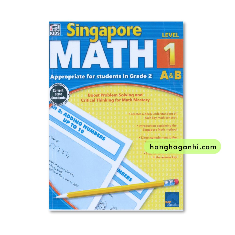 Sách Toán Sing Singapore Math Level 1,2,3,4 Bản in lazer đẹp, tặng đáp án_thumbnail_0