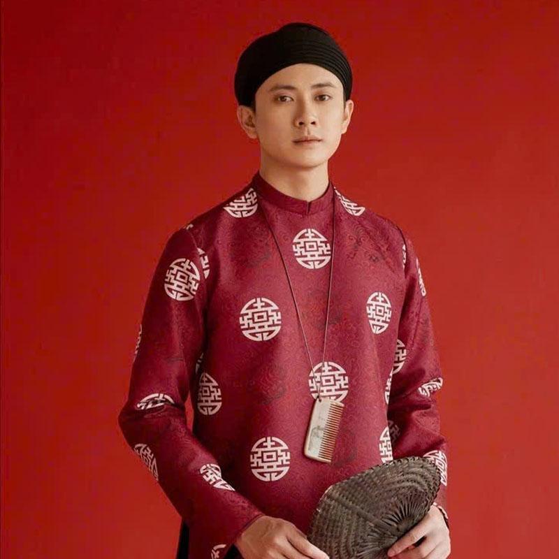 Áo Dài Nam Cách Tân Gấm Hỷ - Mặc Tết, Chụp Ảnh NX90_thumbnail_3