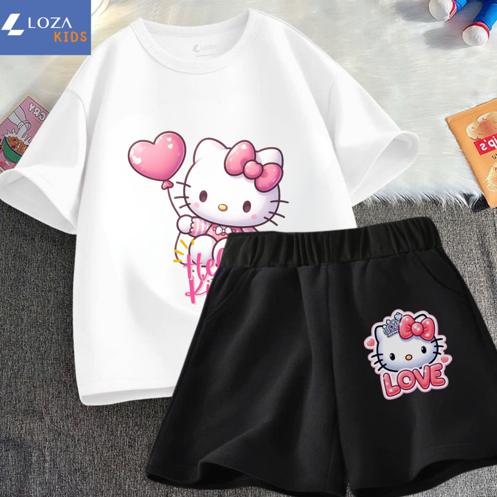 Bộ đồ bé gái in hình Mèo Hello Kitty - Loza Kids SB291_thumbnail_1