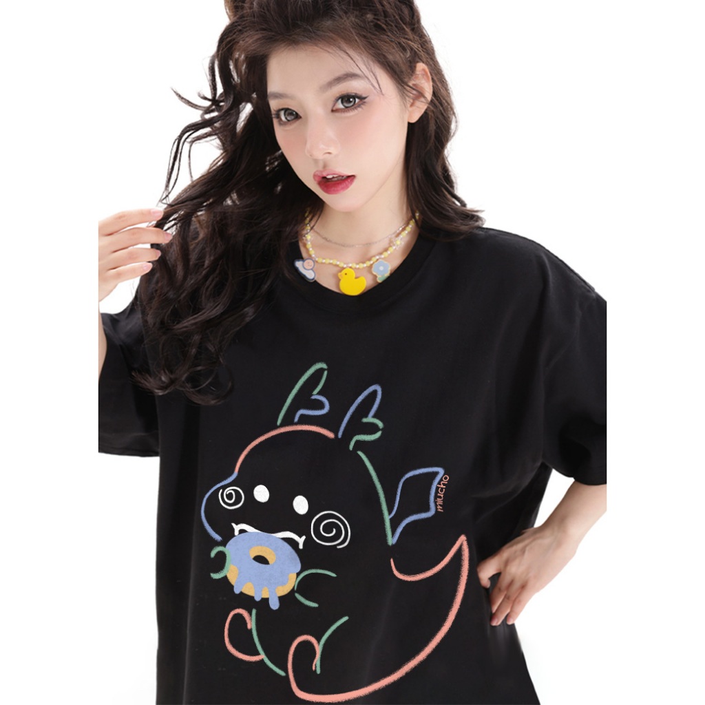 Áo thun unisex local brand form rộng ATD742 Miucho cotton cổ tròn in artwork_thumbnail_5