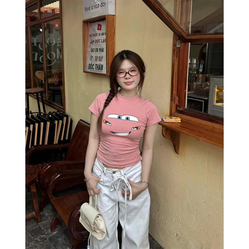 Áo baby tee nữ mặt cười hài hước Beezy 3393_thumbnail_6