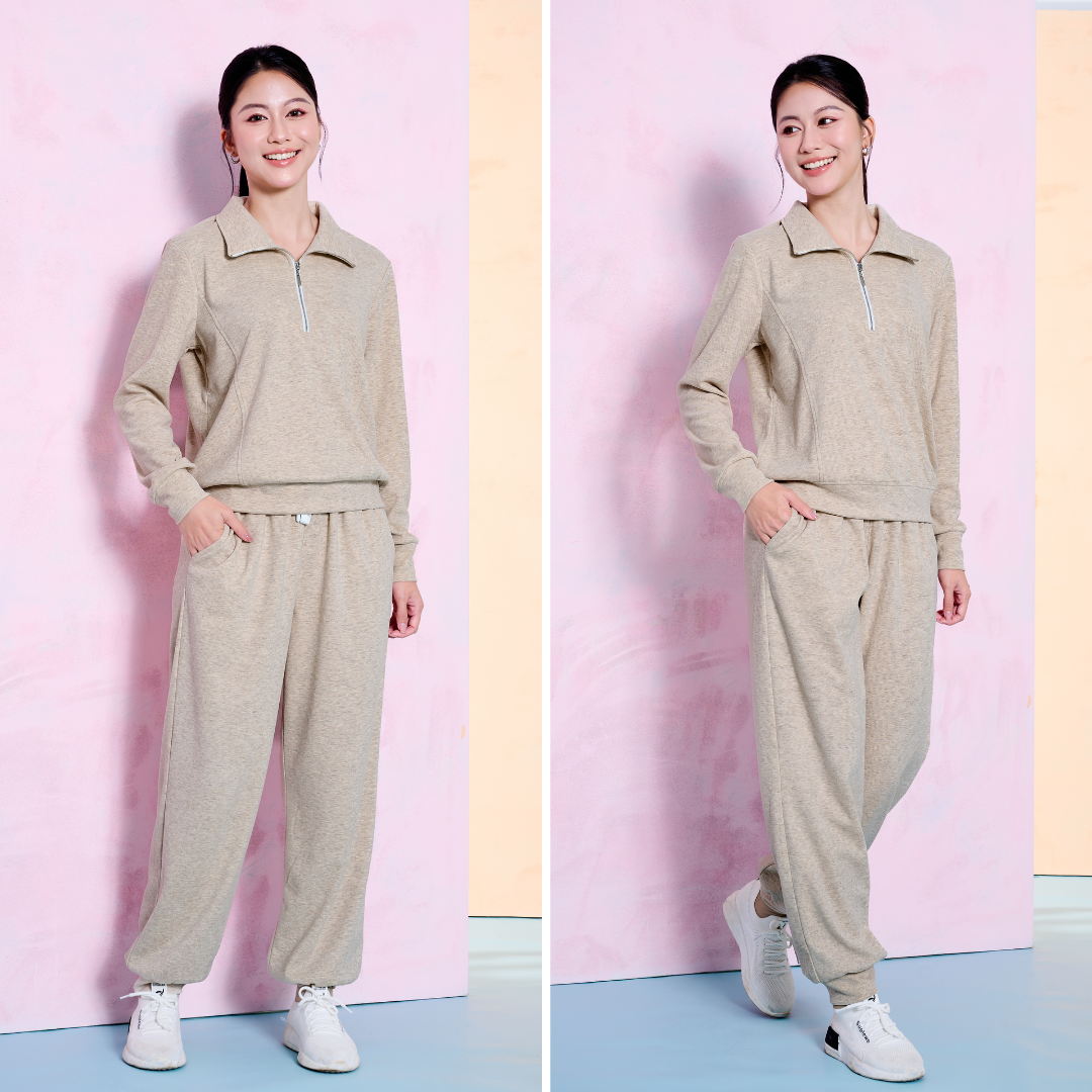 Bộ Nỉ Nữ Lông Cừu Khóa Lửng 2507-1