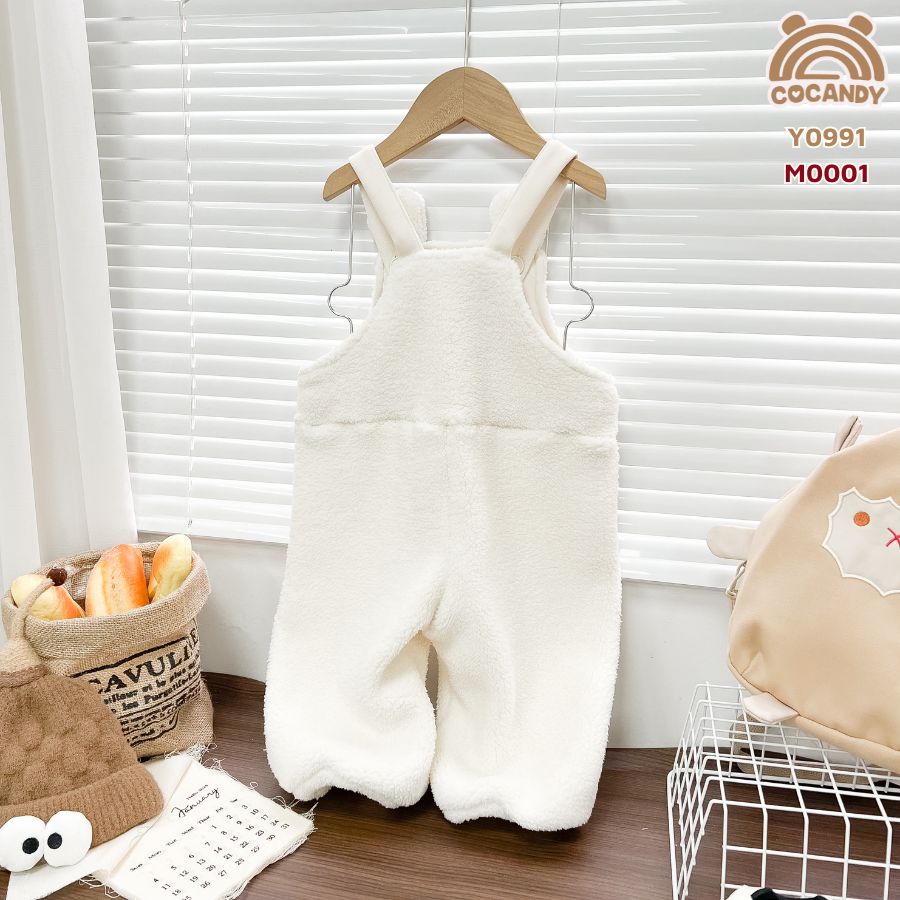 Yếm dài lông TRẮNG họa tiết gấu nâu_thumbnail_3