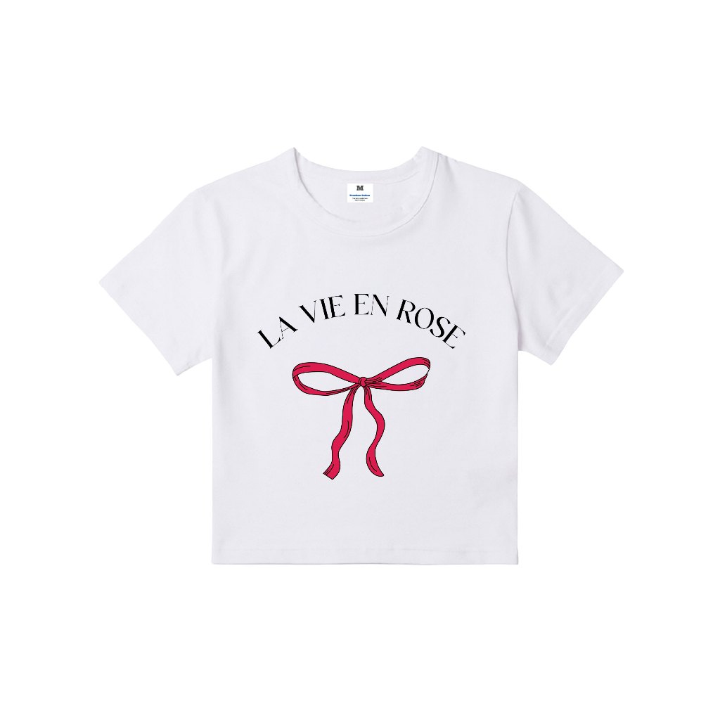 Áo croptop nơ xinh form ôm CRD1219 Miucho tay ngắn vải cotton thoáng mát cổ tòn in mix_thumbnail_0