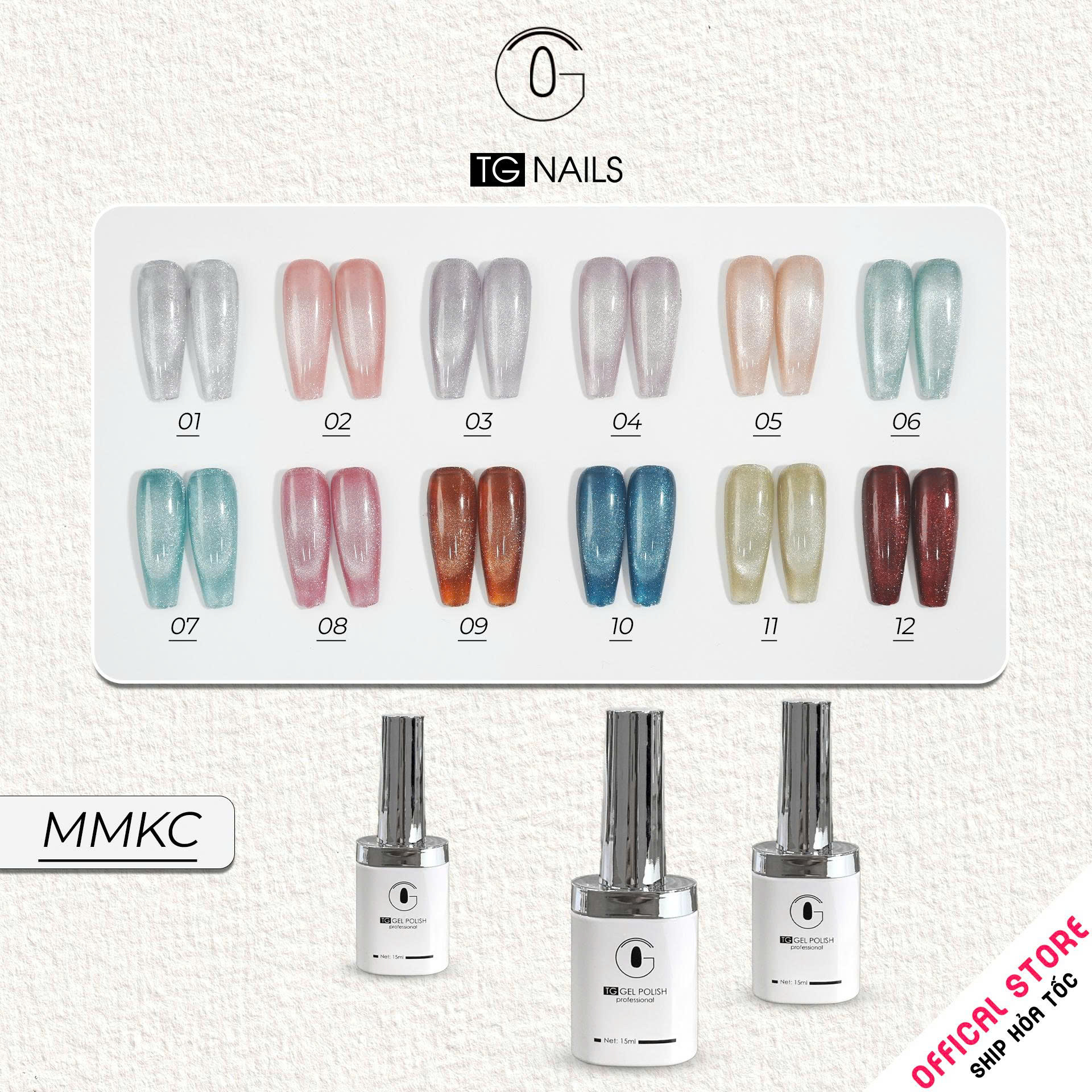 Sơn mắt mèo kim cương TG cọ tròn chai 15ml