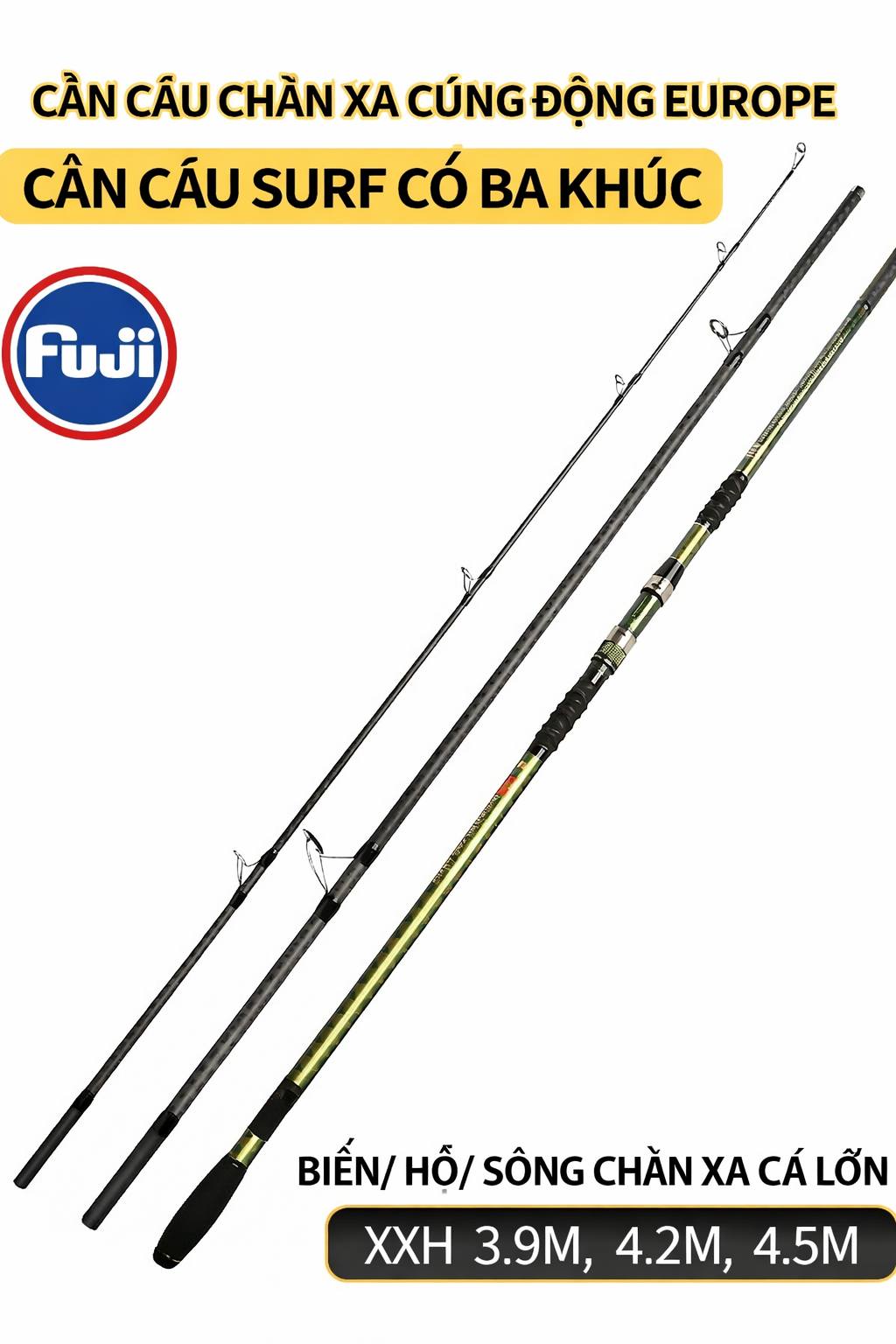 CẦN CÂU LỤC 3 KHÚC FUJI LAM PHONG ZHAN FU-V – SURF LEADER NÉM XA SIÊU LỰC