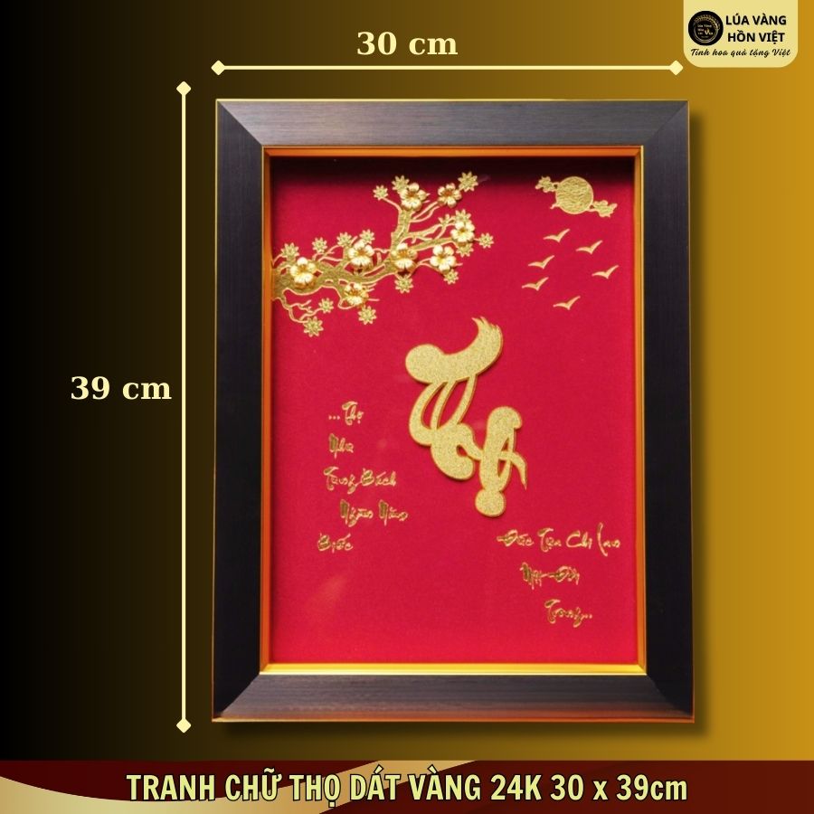 TRANH CHỮ THỌ DÁT VÀNG 24K 30x39cm_thumbnail_4