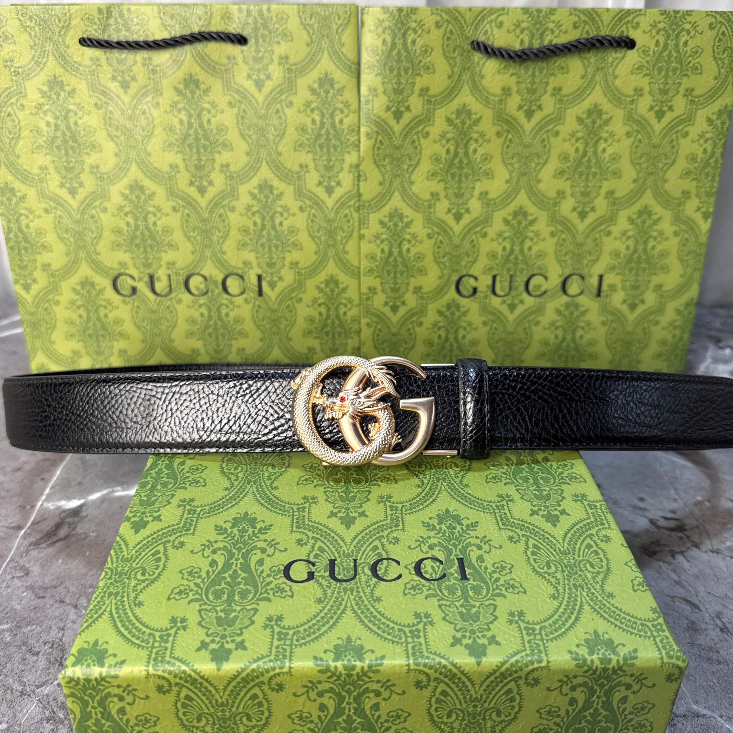 Thắt lưng Gucci Dragon Buckle Leather Belt_thumbnail_6