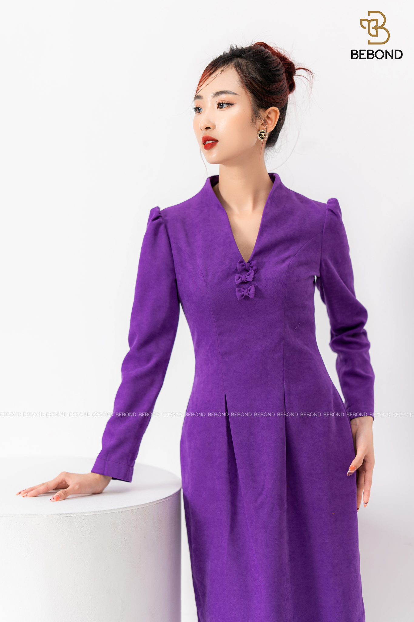 Đầm nhung tăm màu TÍM - Violet Dress