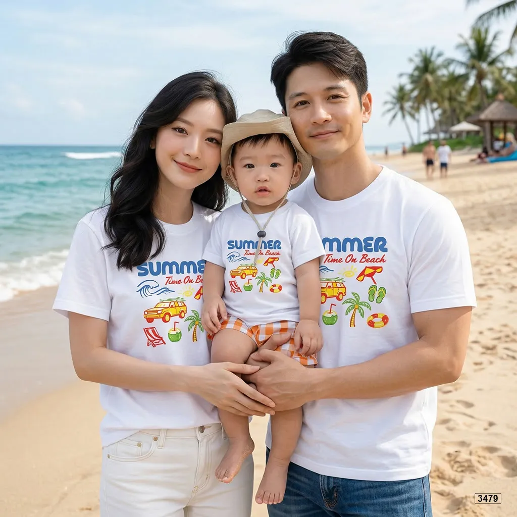 Áo thun gia đình form rộng hè biển Kado 3478_thumbnail_2