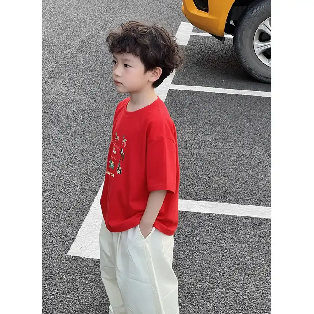 Áo thun bé trai Tết Bính Ngọ Kado vải cotton thoáng mát thoải mái cho bé tay ngắn cổ tròn 2931_thumbnail_7