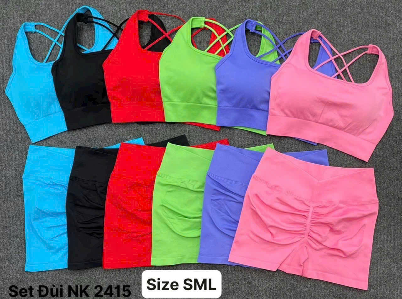 Bộ Quần Áo Thể Thao Tập Gym Yoga Nữ Dáng Đùi Bra 2 Dây Chéo Hack Dáng_thumbnail_3