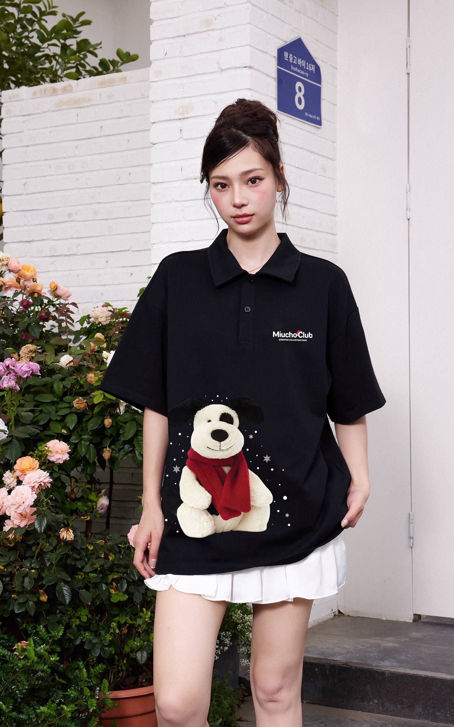 Áo polo nữ giáng sinh noel form rộng vải cotton co giãn thoáng mát PLD1714 Miucho in mix_thumbnail_2