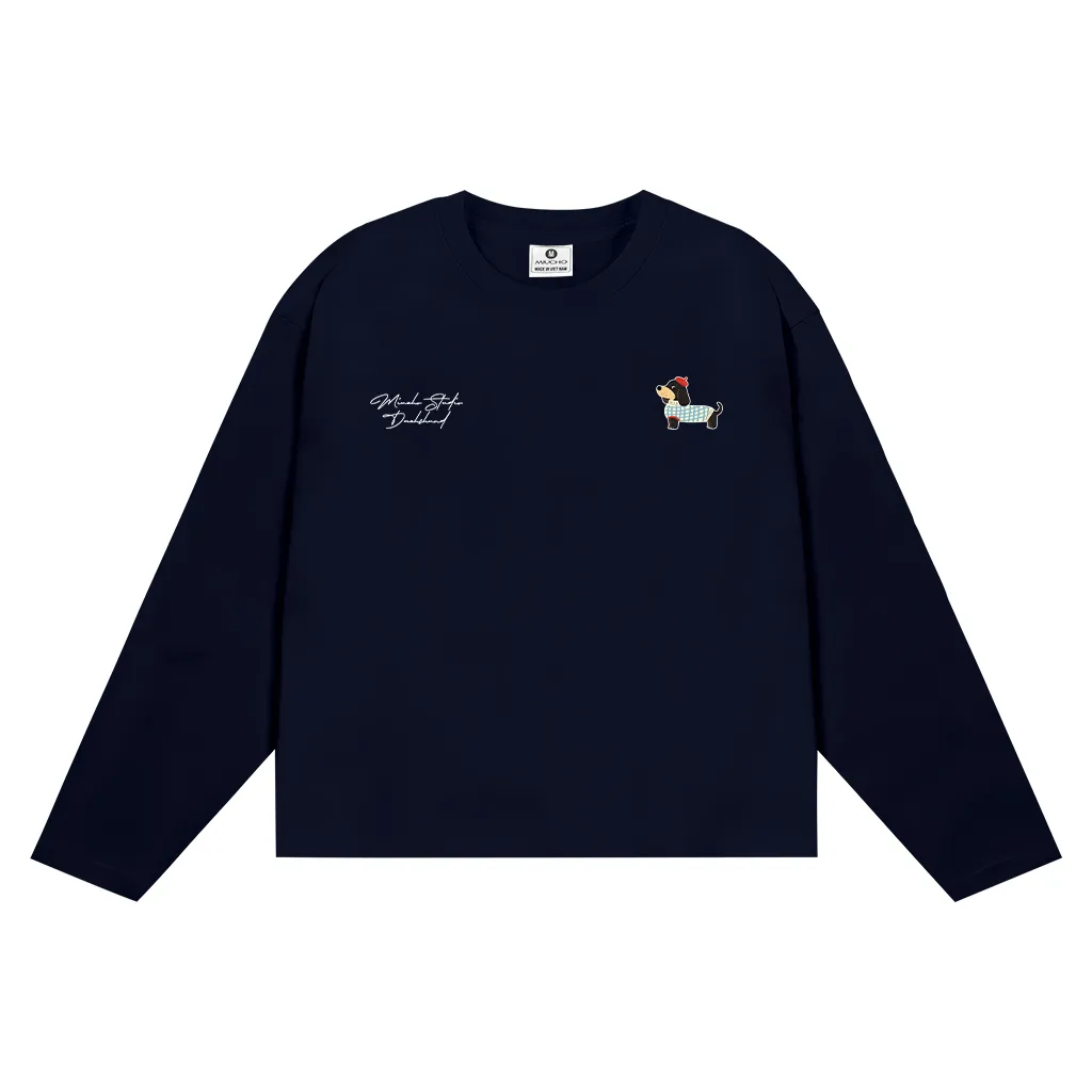 Áo thun boxy tay dài unisex basic 2644 Miucho vải cotton cao cấp thoáng mát co giãn 2 chiều_thumbnail_9