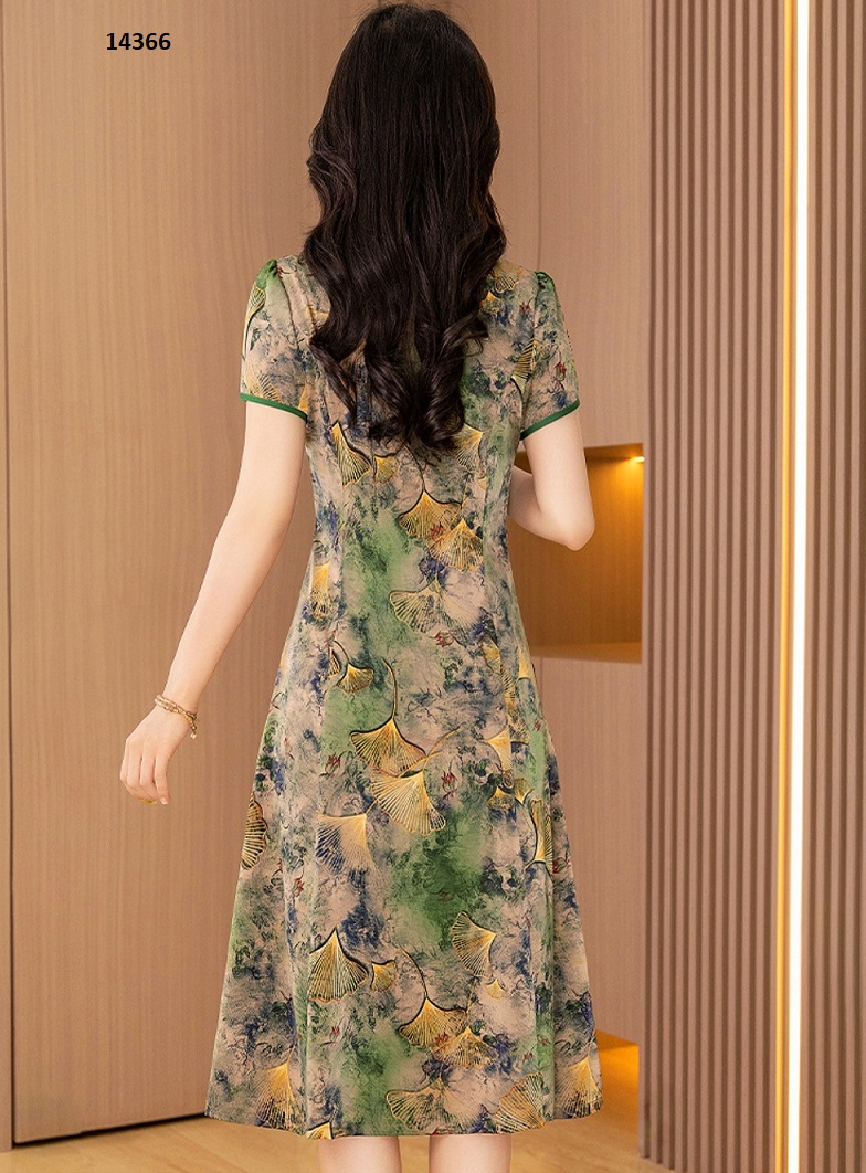 14366-Đầm form chữ A họa tiết rẻ quạt _thumbnail_4