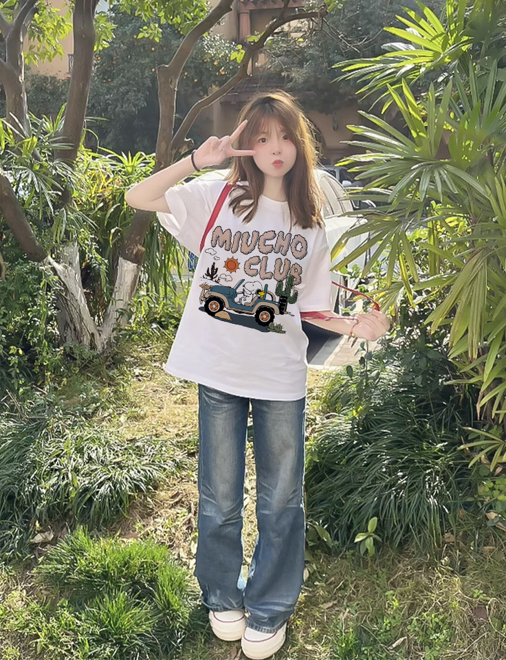 Áo thun nữ form rộng nhiều màu sắc ATD1491 Miucho vải cotton thoáng mát cổ tròn in mix_thumbnail_3