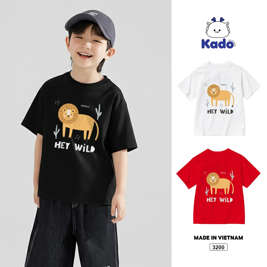 Áo thun bé trai bé gái hoạt hình Hey Wild Kado 3200