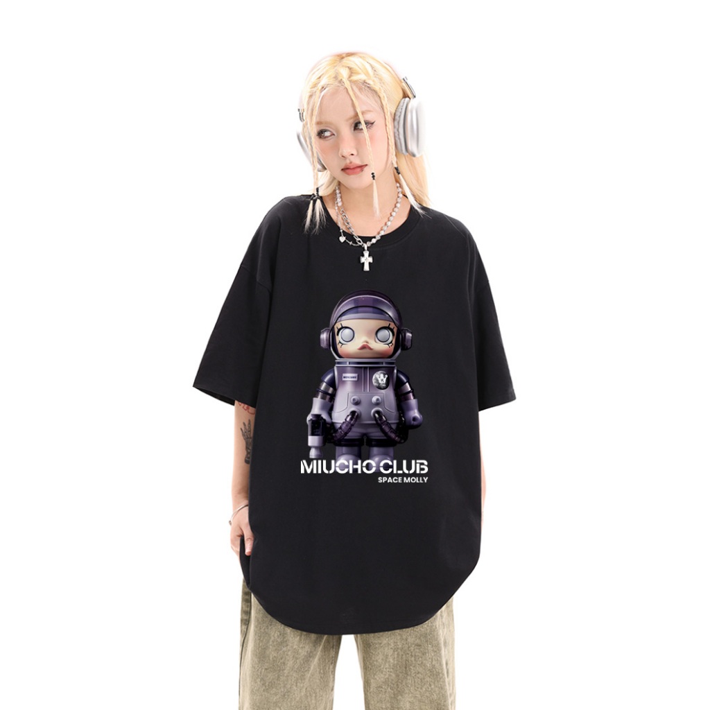 Áo thun unisex phi hành gia local brand form rộng ATD703 Miucho cotton cổ tròn in mix_thumbnail_2