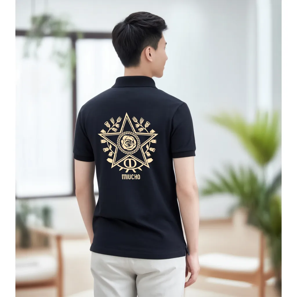 Áo polo form regular trẻ trung nam tính 2504 Miucho Iconic vải cá sấu thoáng mát cổ trụ in artwork_thumbnail_3