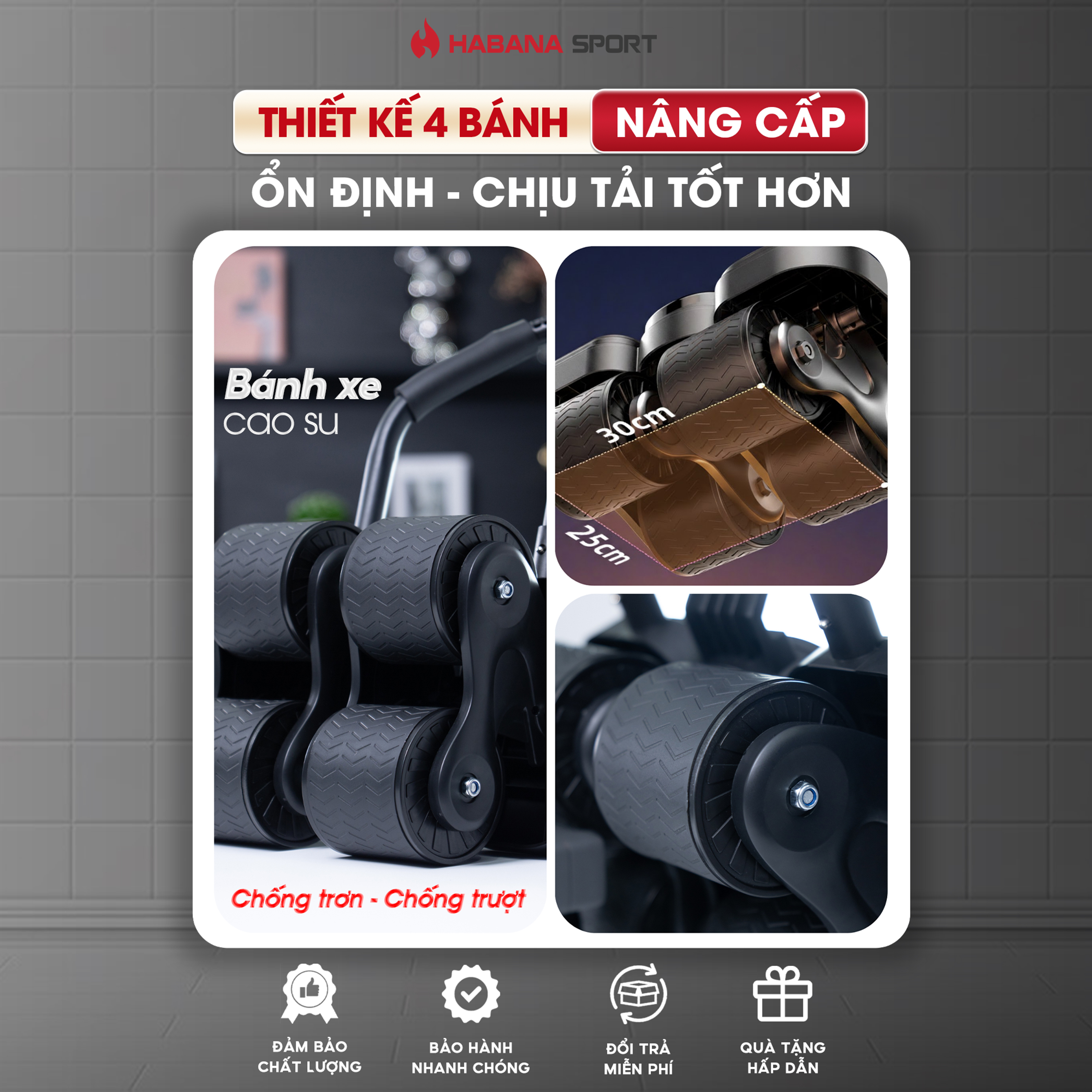 Máy Tập Bụng Đốt Mỡ Thông Minh Habana - [ TẶNG ] Thảm tập 1m4 + Đệm kê gối + Dây nhảy 