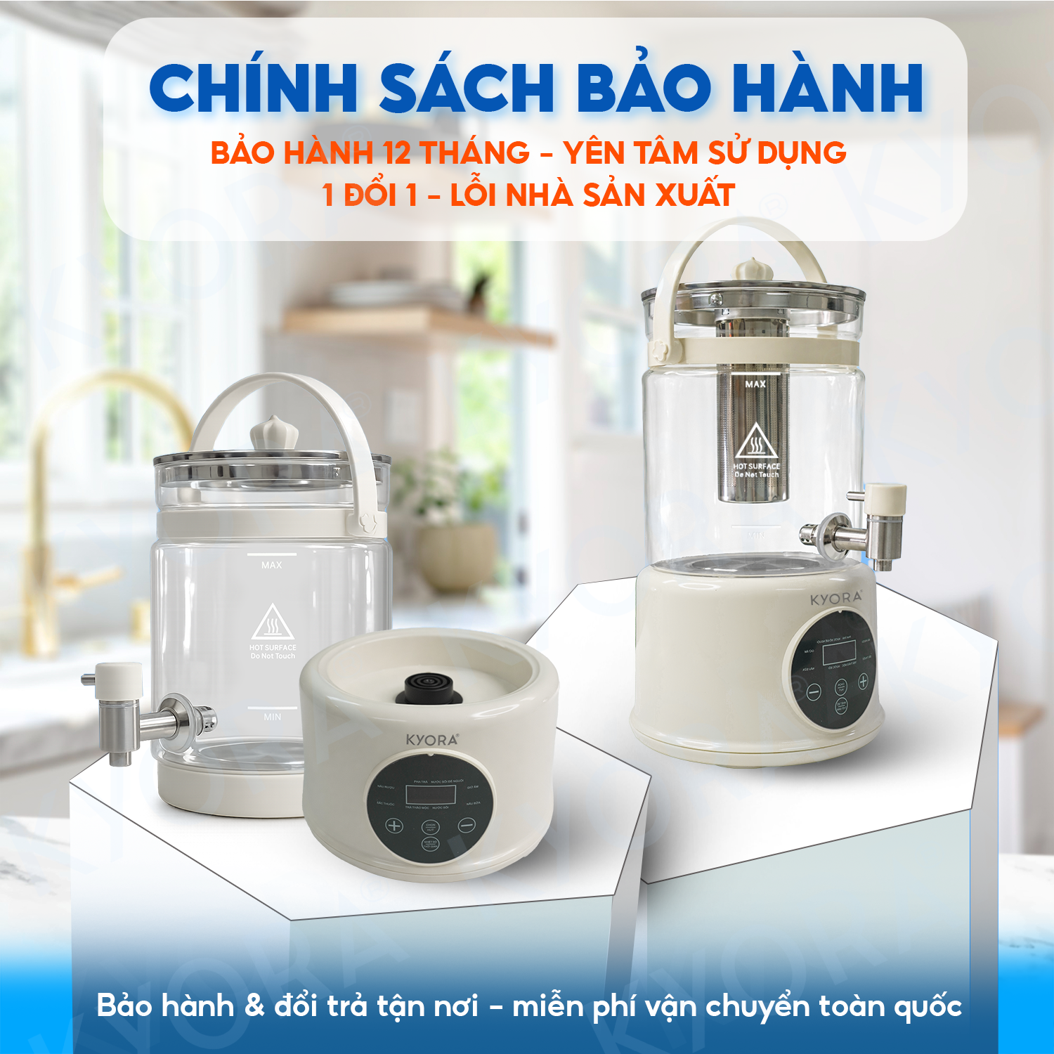 Ấm Đun Nước Giữ Nhiệt Đa Năng 8in1 Kyora 2.8L - 8 chức năng đun nấu - Giữ nhiệt 48H liên tục - Kèm lõi lọc trà_thumbnail_9