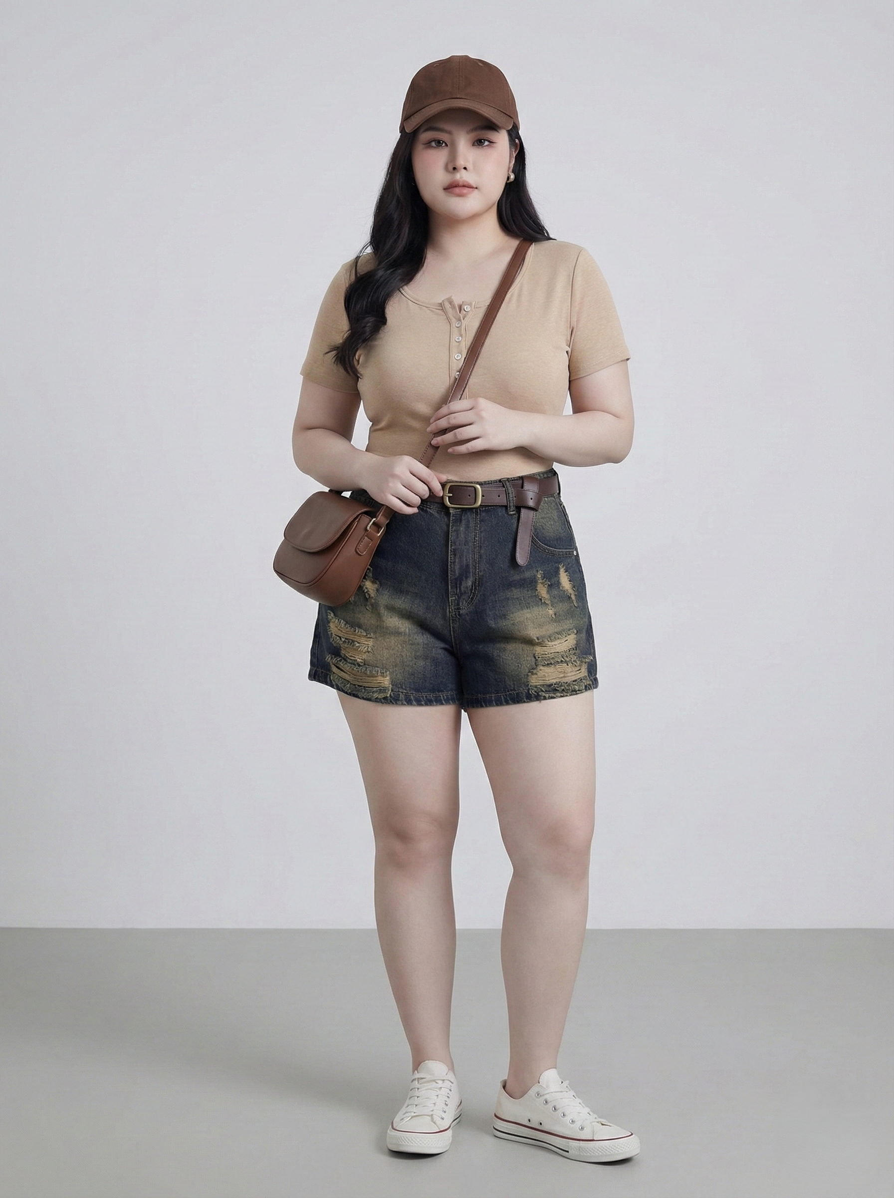 BIGSIZE NỮ- Quần short ngắn thêu ngựa T-QSJ1311