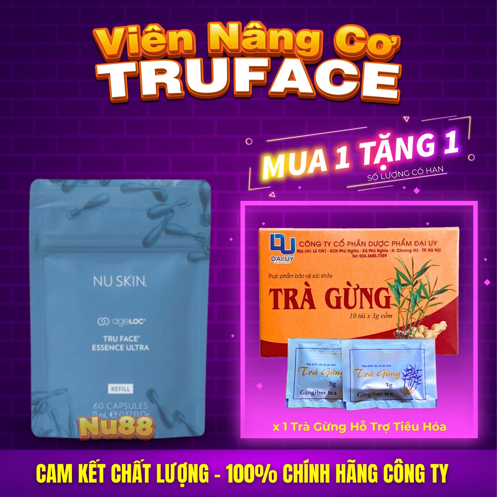 Tinh chất tạo độ săn chắc cho da ageLOC Tru Face Essence Ultra Nu Skin dang gói 60 viên