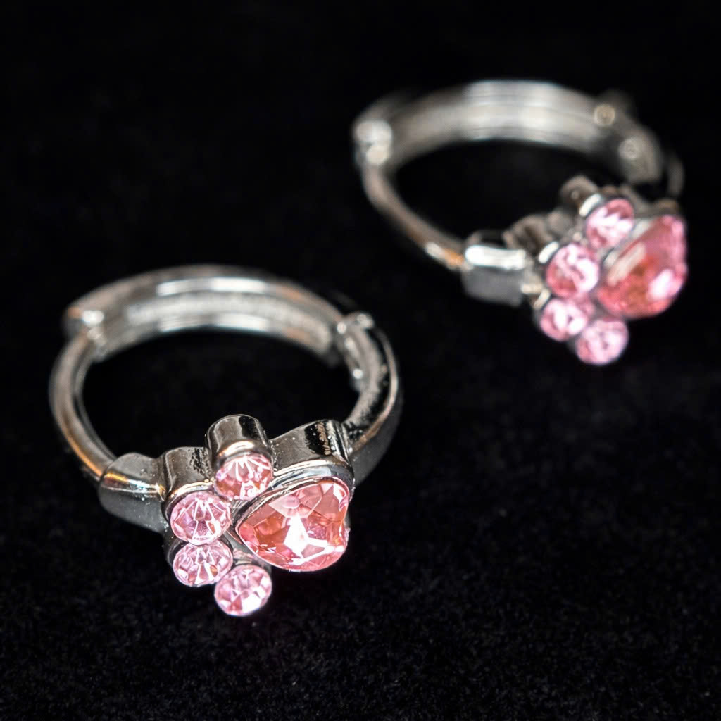 Khuyên vòng kiểu hợp kim chân mèo hồng 10mm_thumbnail_1